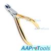AAProTools Professional Cuticle Nippers, Gold-Plated Stainless Steel, French Handle, Double Spring, 6mm Jaw (Full Jaw) view 2