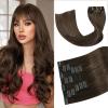 Aison Medium Brown Clip in Hair Extensions Real Human Hair 70G 100% Chocolate Brown 15 Inches Clip in Soft Silky Straight 7pcs 16clips Brown Hair Extensions view 1