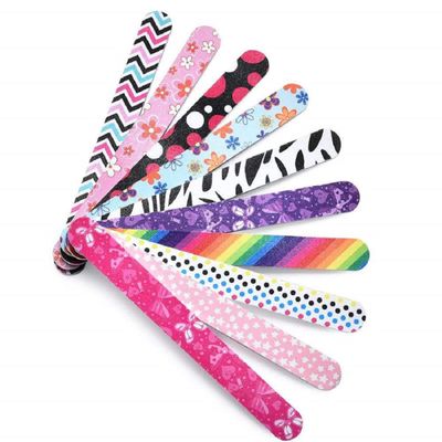 DBGVentures Professional Nail File and Buffers for Women Girls, Natural Emery Boards, 150/150 Grit Colorful, 10 PCS