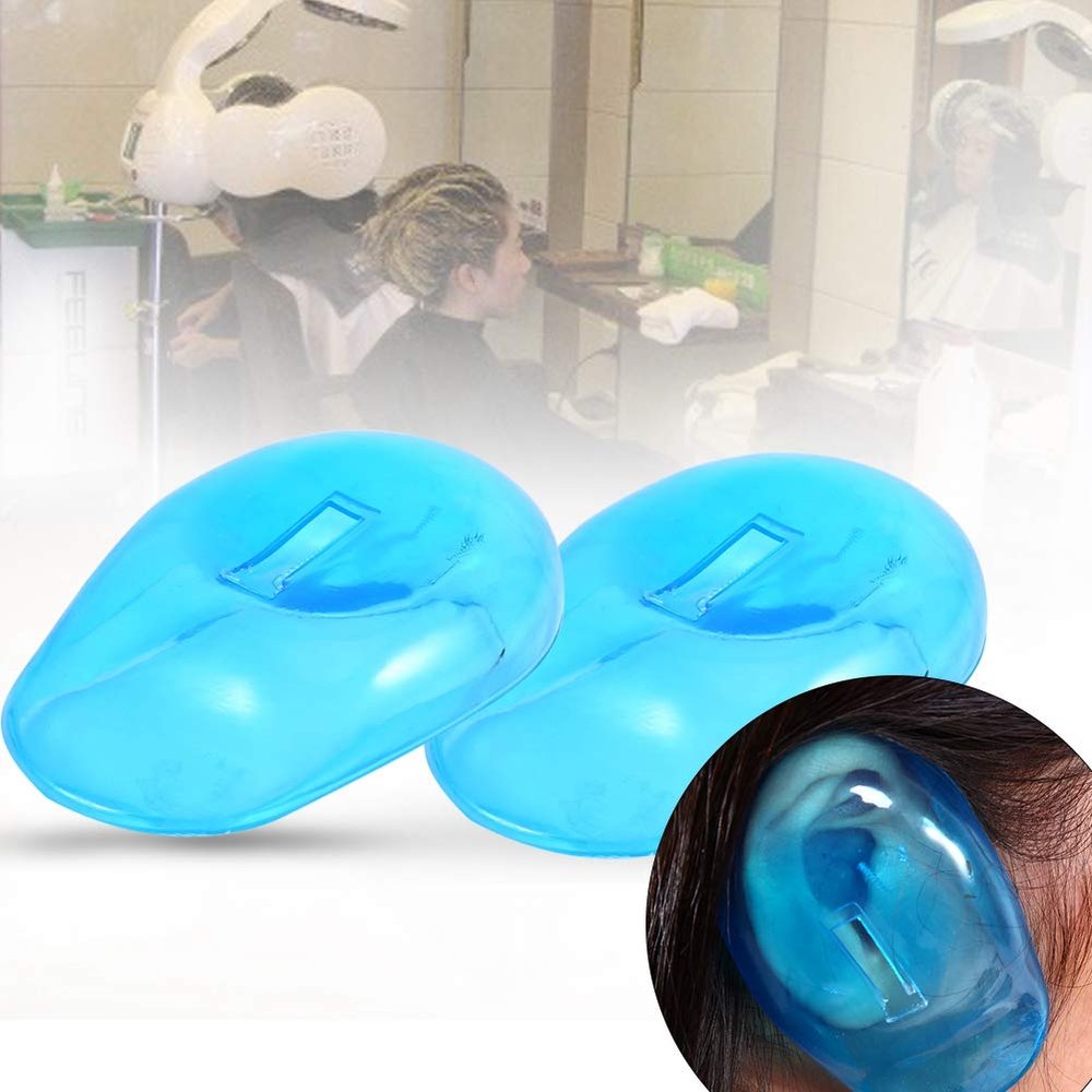 2pcs Blue Ear Cover Caps Hair Dye Shield Protector for Hair Dye Anti Staining Plastic Earmuffs