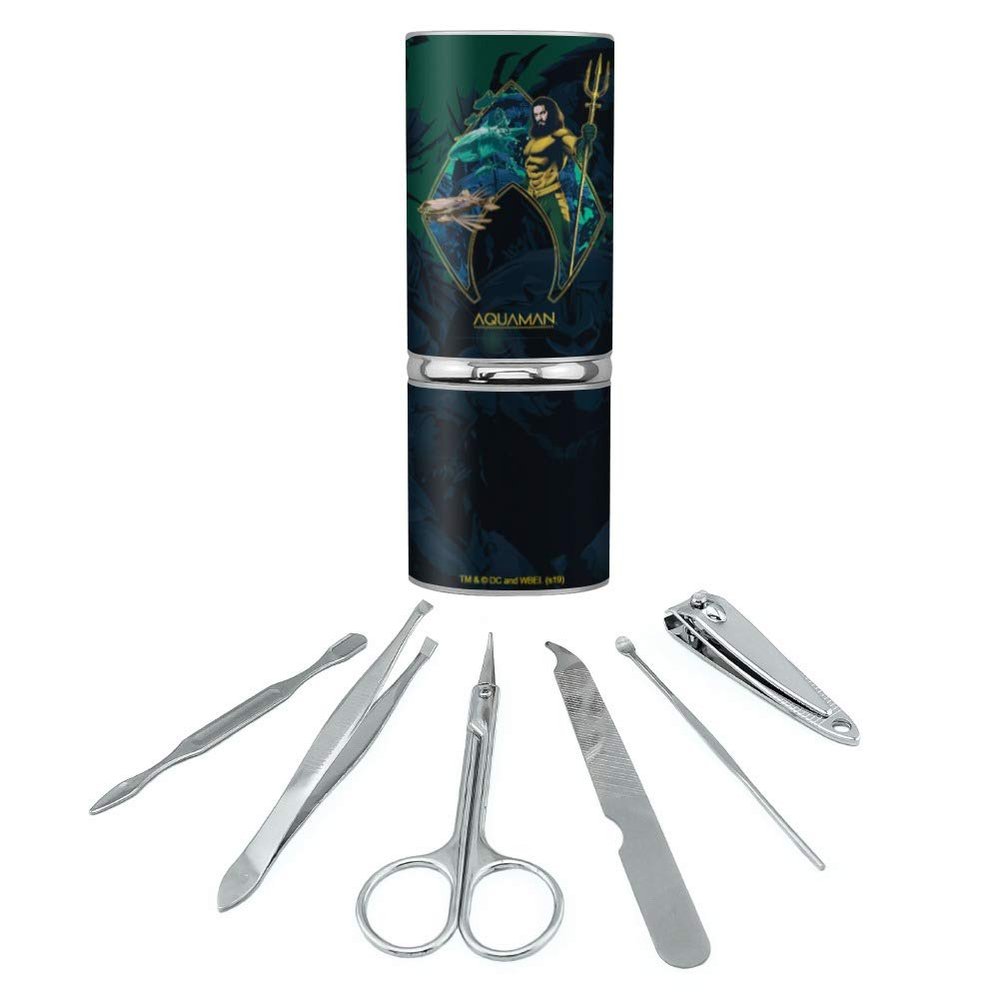 Aquaman Movie Atlantis Logo Stainless Steel Manicure Pedicure Grooming Beauty Care Travel Kit