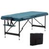 Artechworks Lightweight Massage Table with Aluminium Frame, 2 Fold Beauty Therapy Bed, w/Free Carry Case, Face Cradle, Arm Rests, Teal Green view 1