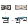 Artechworks Lightweight Massage Table with Aluminium Frame, 2 Fold Beauty Therapy Bed, w/Free Carry Case, Face Cradle, Arm Rests, Teal Green view 2