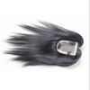 10"14cm hair topper hair piece clip in hair toppers Real human hair hairpiece Mono and PU for white and thin hair for Women Dark brown(Free Part 14inch) view 4
