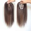 10"14cm hair topper hair piece clip in hair toppers Real human hair hairpiece Mono and PU for white and thin hair for Women natrual black(Free Part 12inch) view 1