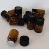 10 Pack Amber Glass 2 ml Essential Oil Bottles w/Orifice Reducer and Cap view 1
