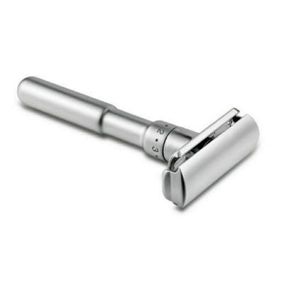Boddenly Safety Shaving Razor Set, Long Handle Stainless Adjustable 1-6 Files Double Edge Classic Safety Shaver Razor, Stainless Safety Razor Chrome Shaver for Men Women