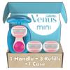 Gillette Venus Mini ComfortGlide White Tea Razors for Women, Includes 1 Mini Handle + 3 Refills + 1 Case, Holiday Gifts for Women view 1