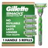 Gillette Mach3 Sensitive Razors for Men, 1 Handle, 5 Blade Refills, Designed for Sensitive Skin view 1