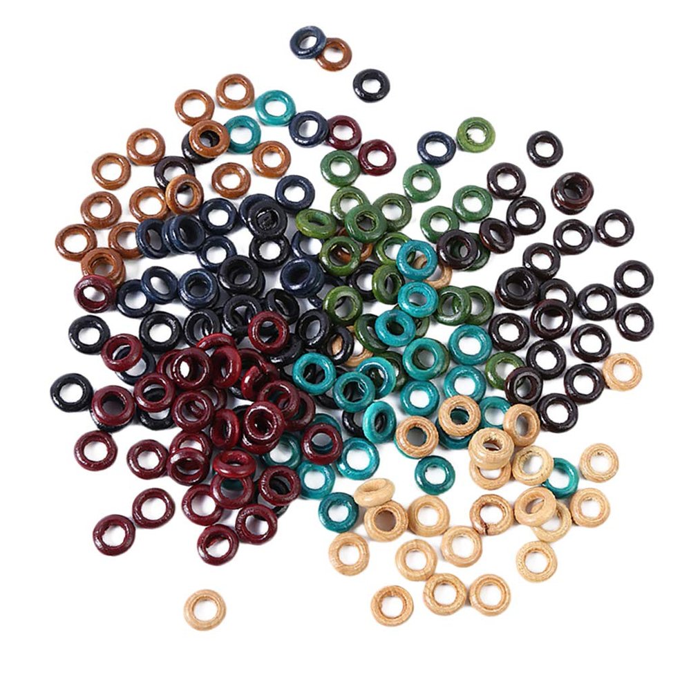 100Pcs s Beads DIY Hair Braid Accessories, Painted Wood Beads, Braid Rings, s Beads and Hair Clips for Hair Decoration