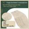 Ugeat Tape in Hair Extensions for Real Human Hair Blonde Invisible Tape in Hair Extensions Remy Platinum Blonde Straight Short Lightweight for Halloween 12Inch 20Pcs 30G view 2