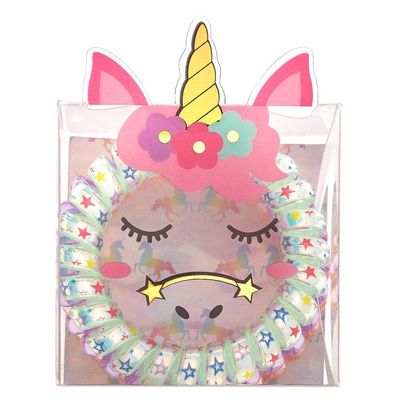 Claire's Club Girl's Club Unicorn Spiral Hair Ties - 3 Pack