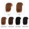 LesafeV 3D Wispy Fringe Forehead Hairpiece Clip in Straight Middle Parting Topper for Women With Thinning Hair (35cm, Dark Black) view 4
