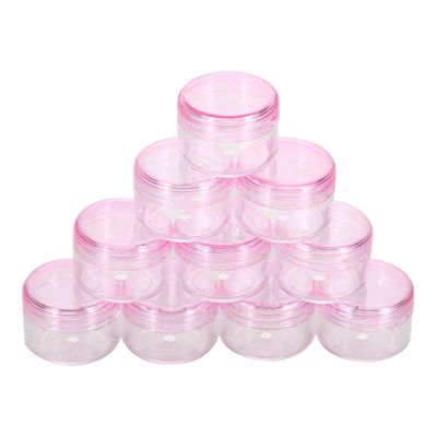 10Pcs 5 Gram Empty Clear Plastic Mini Cosmetic Containers with Lids, Cream Small Clear Pot Travel Jars for Make Up, Eye Shadow, Nails, Powder, Gems, Beads, Jewelry,