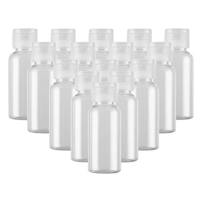 0.5oz Mini Clear Plastic Empty Bottle with Flip Cap Small Travel Bottles Storage Containers Jars for Cosmetic Sample Lotion Shower Gel Emulsion Toiletries - Set of 24