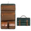 KomalC Premium Buffalo Leather Hanging Toiletry Bag Travel Dopp Kit (Green) view 3
