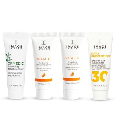 IMAGE Skincare, Five Star Favorites Holiday Skin Care Gift Set, 4 Step Regimen Set for Brighter, Healthier Looking Skin, Travel Size Holiday Beauty Gift Set for Women