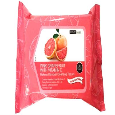 Beauty Treats Makeup Wipes, 30 Count, Grapefruit Scent, All Skin Types, Makeup Removal, Facial Cleansing