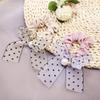 3 Pcs Sweet Lovely Imitation Pearl Lace Hair Ring Bowknot Ribbon Elasticity Hair Rope Hair Band Ponytail Holder Woman Fashion Headwear Hair Accessories view 3