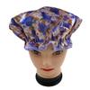 1 Pcs Waterproof Shower Cap for Women,Quanchen Reusable Printed Satin Bathing Shower Caps for Hair Protection (05 Purple Flowers) view 3