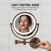 OVENTE Wall Mounted Lighted Makeup Vanity Mirror, 9" Hard Wired Double Sided 1X/7X Magnifying Bathroom Mirror, Dimmable LED Lights, 360 Rotation and 14" Extendable Arm, Antique Brass MPWD3185AB1X7X view 4