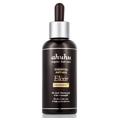 Ahuhu ESSENTIAL ANTI-AGE Elixir With Caffeine & Redensyl (100ml) - Highly Concentrated Scalp Care, Stimulates Hair Growth, Provides Thicker Hair & More Volume, Vegan