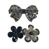 2 Pcs Vintage Rhinestone Bowknot Hair Clip Metal Alloy Flower Spring Clip Hairpins Fashion Women Hair Accessories view 1