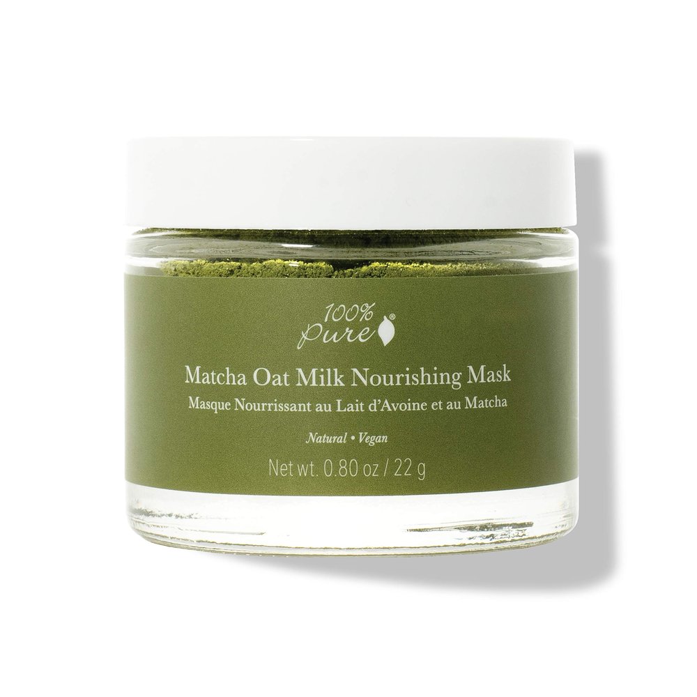 100% PURE Matcha Oat Milk Nourishing Mask, Powder Face Mask, Anti-Aging, Softens, Moisturizes Skin, Restorative Facial Mask - 0.8 oz
