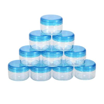 10Pcs 5 Gram Empty Clear Plastic Mini Cosmetic Containers with Lids, Cream Small Clear Pot Travel Jars for Make Up, Eye Shadow, Nails, Powder, Gems, Beads, Jewelry,