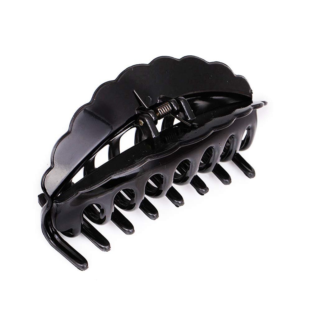 Magik 6~12 Pack Women Plastic Large Hair Claws Hair Clips Jumbo Various Styles Tortoise (12 Pack, 11 All Black)