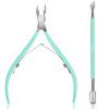 Ejiubas Cuticle Trimmer with Cuticle Pusher Cuticle Nipper Professional Grade Stainless Steel Cuticle Remover Cutter Clipper Durable Pedicure Manicure Tools (Green) view 1