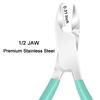Ejiubas Cuticle Trimmer with Cuticle Pusher Cuticle Nipper Professional Grade Stainless Steel Cuticle Remover Cutter Clipper Durable Pedicure Manicure Tools (Green) view 2
