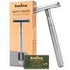 Bambaw Double Edge Safety Razor for Men & Women, Metal Razor with 5 Double Edge Safety Razor Blades, Eco-Friendly Razor  Silver view 1