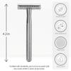 Bambaw Double Edge Safety Razor for Men & Women, Metal Razor with 5 Double Edge Safety Razor Blades, Eco-Friendly Razor  Silver view 2