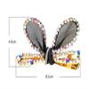 2PCS Women Lady Fashion Sweet Rhinestone Duck Bill Alligator Hair Clips Rabbit Ears Hair Barrettes Bow Hairpins Hair Accessories (Black) view 2