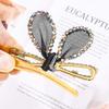 2PCS Women Lady Fashion Sweet Rhinestone Duck Bill Alligator Hair Clips Rabbit Ears Hair Barrettes Bow Hairpins Hair Accessories (Black) view 3