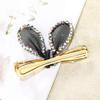 2PCS Women Lady Fashion Sweet Rhinestone Duck Bill Alligator Hair Clips Rabbit Ears Hair Barrettes Bow Hairpins Hair Accessories (Black) view 4