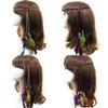 4 Pcs Indian Gypsy Feather Headband Bohemia Hippie Headpiece Braided Beads Headwear Halloween Hair Accessories for Women view 1