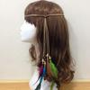 4 Pcs Indian Gypsy Feather Headband Bohemia Hippie Headpiece Braided Beads Headwear Halloween Hair Accessories for Women view 2