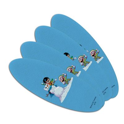 Robin and Riddler Snowball Fight Double-Sided Oval Nail File Emery Board