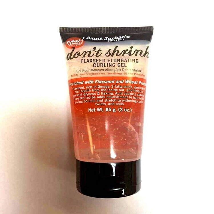 Aunt Jackie's Don't Shrink Flaxseed elongating curling gel Travel Size 3oz