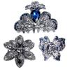 3PCS Women's Vintage Chic Metal Crystal Hair Claw Jaw Clips Rhinestone Hair Catch Hair Pins Barrettes Value Pack view 1