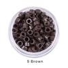 1000Pcs Screw Micro Rings Tube Aluminum Crimp Hair beads micro links 4.0MM for Pre Bonded Human Hair Feather Extensions hair tools (5# Brown) view 2