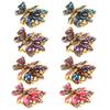 Set of 8 Mini Jaw Claw Clips Fashion Metal Alloy Rhinestone Hairpin Flower Barrette Accessories view 1