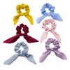 12 Pcs Fashion Cute Bunny Ear Hair Ring Chiffon Ribbon Hair Ties Rope Hair Scrunchies Ponytail Holder Women Hair Accessory (Random Color) view 3