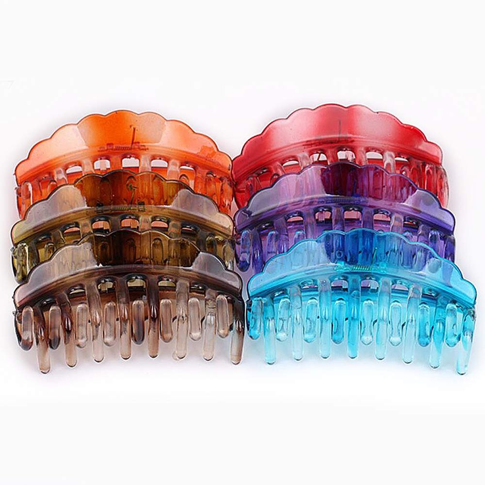Magik 6~12 Pack Women Plastic Large Hair Claws Hair Clips Jumbo Various Styles Tortoise (12 Pack, 7 Assorted)