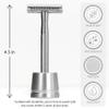 Bambaw Double Edge Safety Razor for Men with Stand, Reusable Metal Razor with 5 Double Edge Blades, Single Blade Razors for Men & Women  Silver view 2