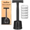 Bambaw Double Edge Safety Razor with 5 Safety Razor Blades, Single Blade Razor for Men with Razor Stand, Double Edge Razor, Safety Razors for Men - Black view 1