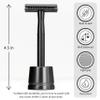 Bambaw Double Edge Safety Razor with 5 Safety Razor Blades, Single Blade Razor for Men with Razor Stand, Double Edge Razor, Safety Razors for Men - Black view 2