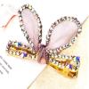 2PCS Women Lady Fashion Sweet Rhinestone Duck Bill Alligator Hair Clips Rabbit Ears Hair Barrettes Bow Hairpins Hair Accessories (Pink) view 3